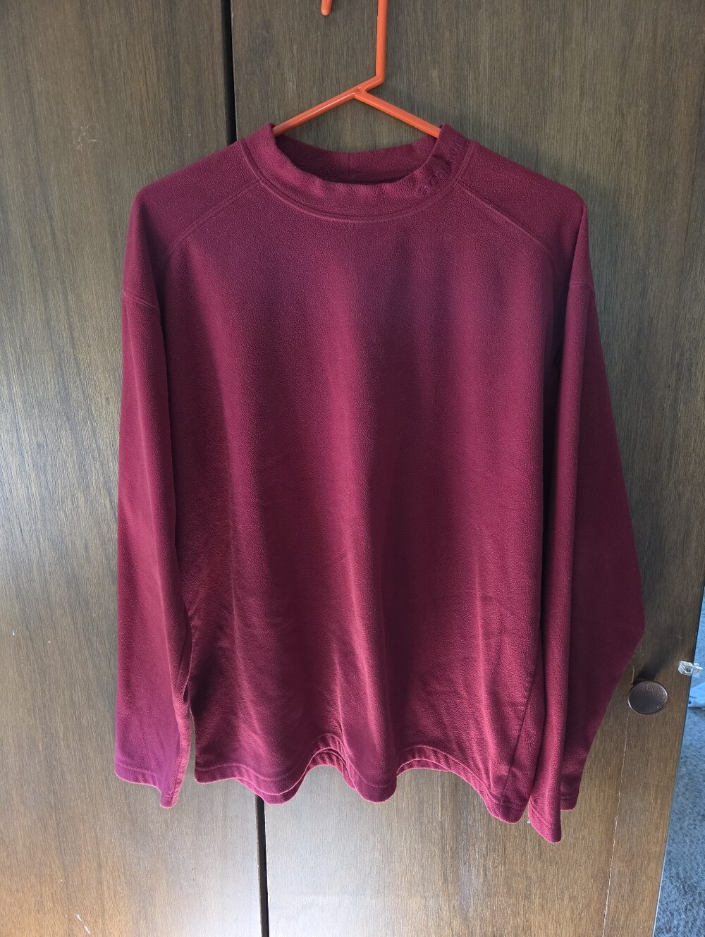 Vintage Columbia Men's Long-Sleeve Fleece Crewneck Sweatshirt Large — Burgundy